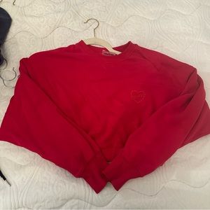 Bo+Tee red cropped sweatshirt
